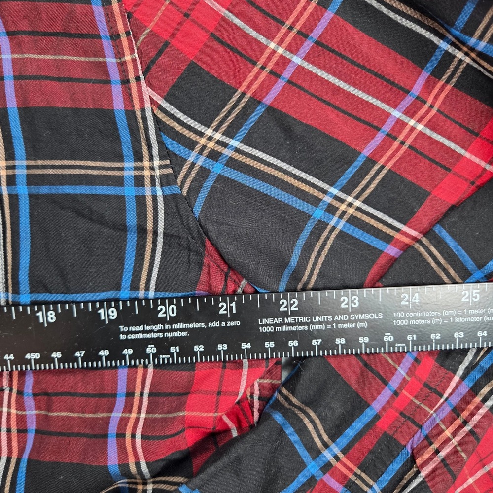 Marc by Marc Jacobs Button Down Mens XL Black Plaid Shrunken Fit Tencel Shirt - Picture 8 of 9